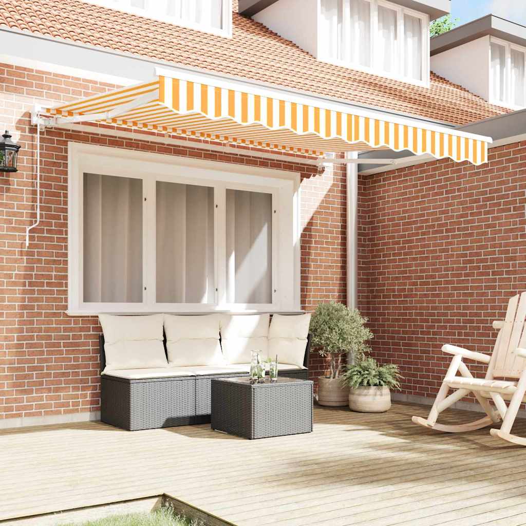 Awning Replacement Fabric Yellow and White 3.5 x 2 m Polyester