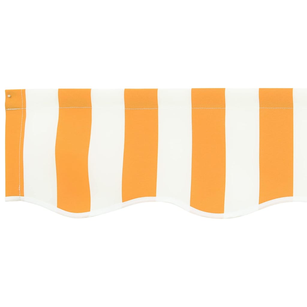 Awning Replacement Fabric Yellow and White 4 x 2 m Polyester