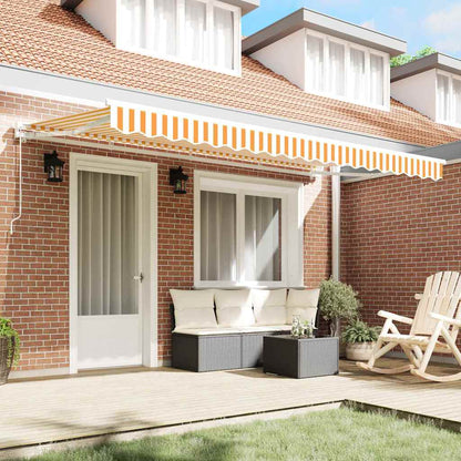 Awning Replacement Fabric Yellow and White 4 x 2 m Polyester