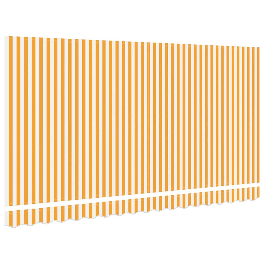Awning Replacement Fabric Yellow and White 4 x 2 m Polyester