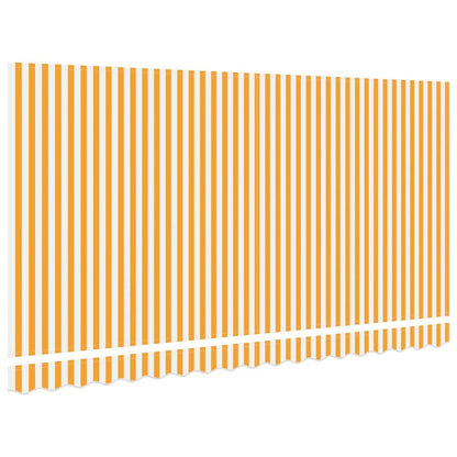 Awning Replacement Fabric Yellow and White 4 x 2 m Polyester