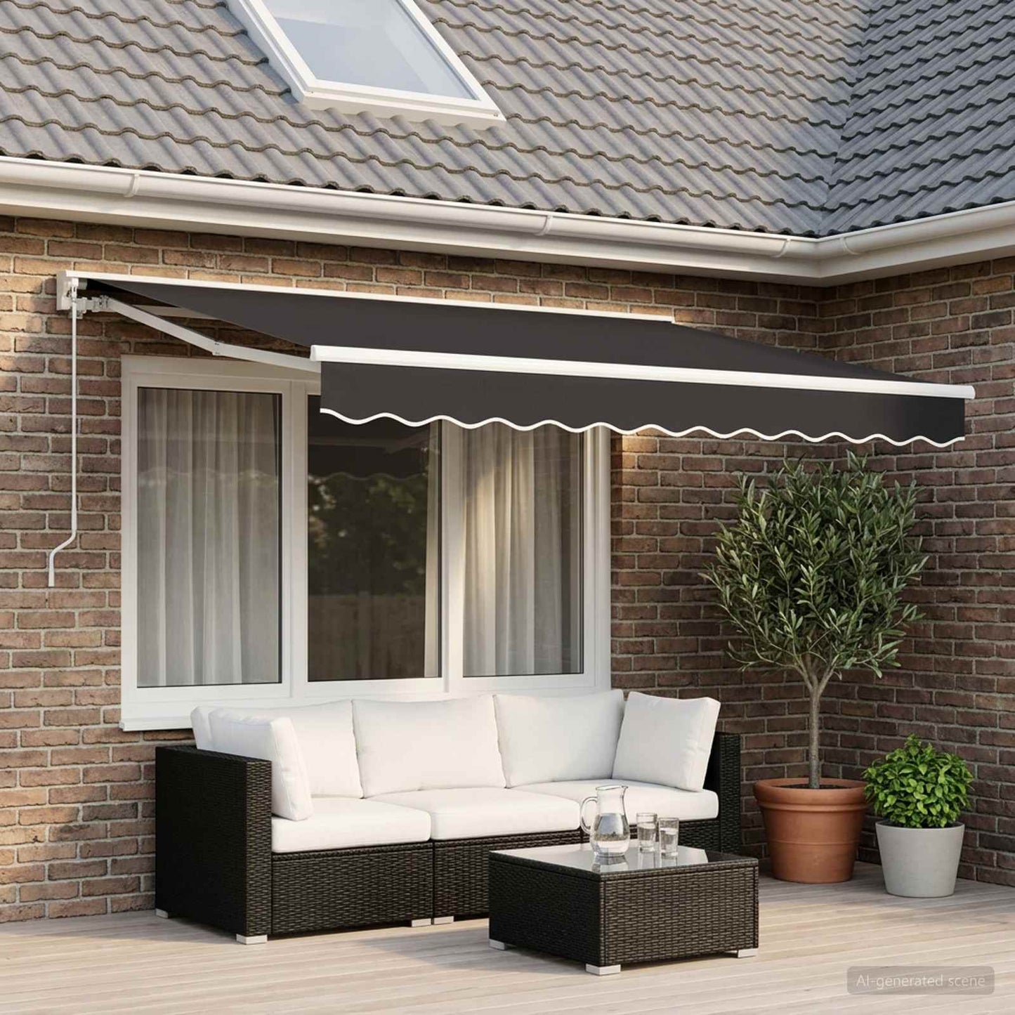 Awning Canopy Replacement for 3.5x2 m Anthracite Polyester