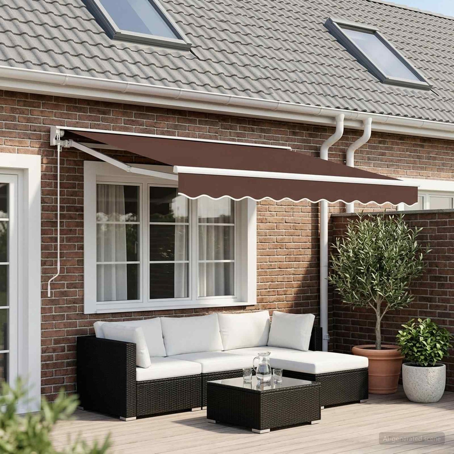 Awning Canopy Replacement for 3.5x2 m Brown Polyester