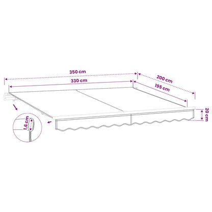 Awning Canopy Replacement for 3.5x2 m Brown Polyester