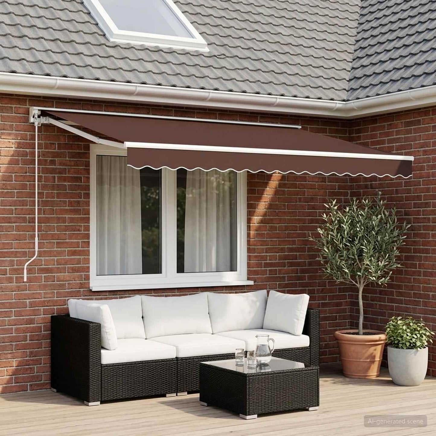 Awning Canopy Replacement for 4x2 m Brown Polyester