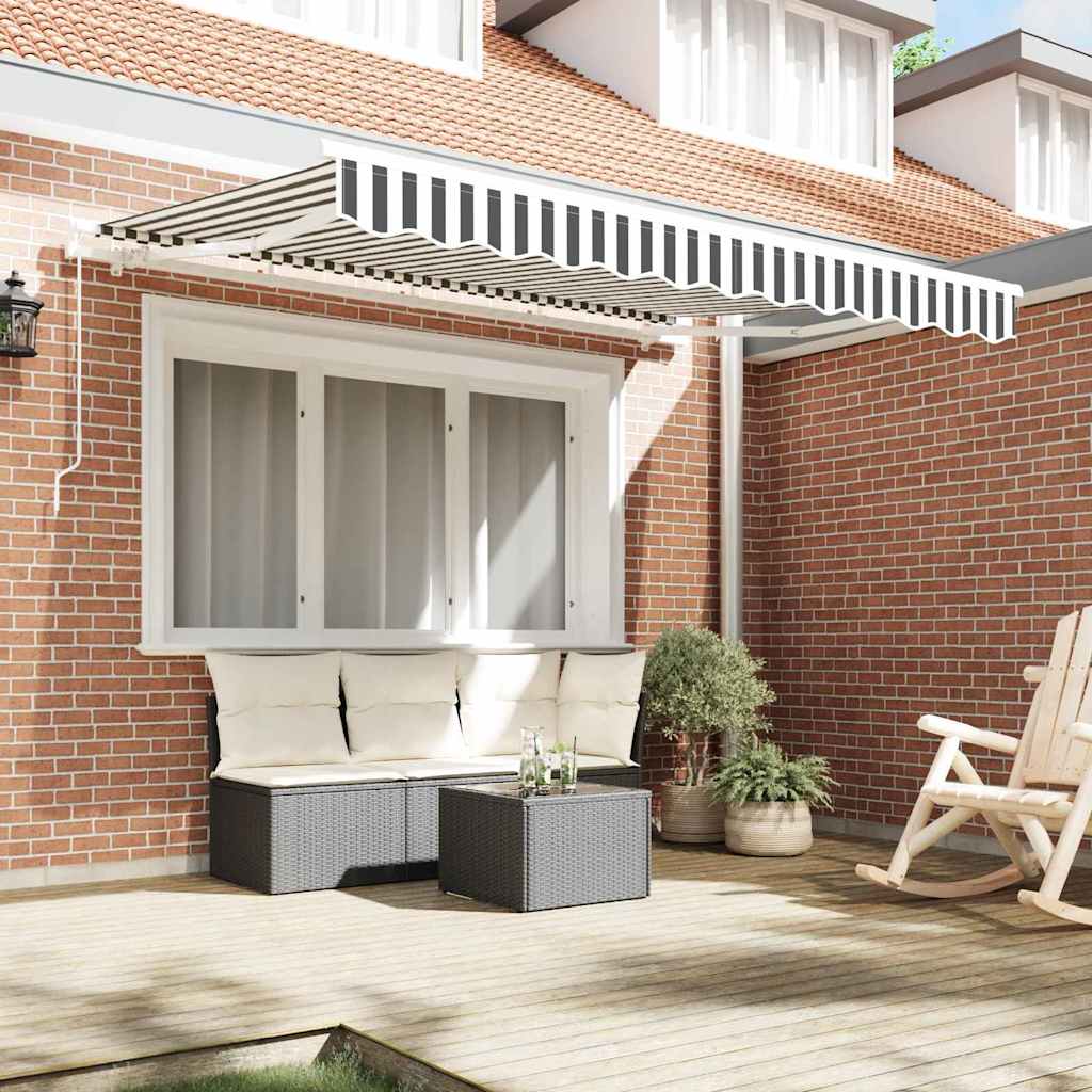 Awning Replacement Fabric Anthracite and White 2.5 x 2 m
