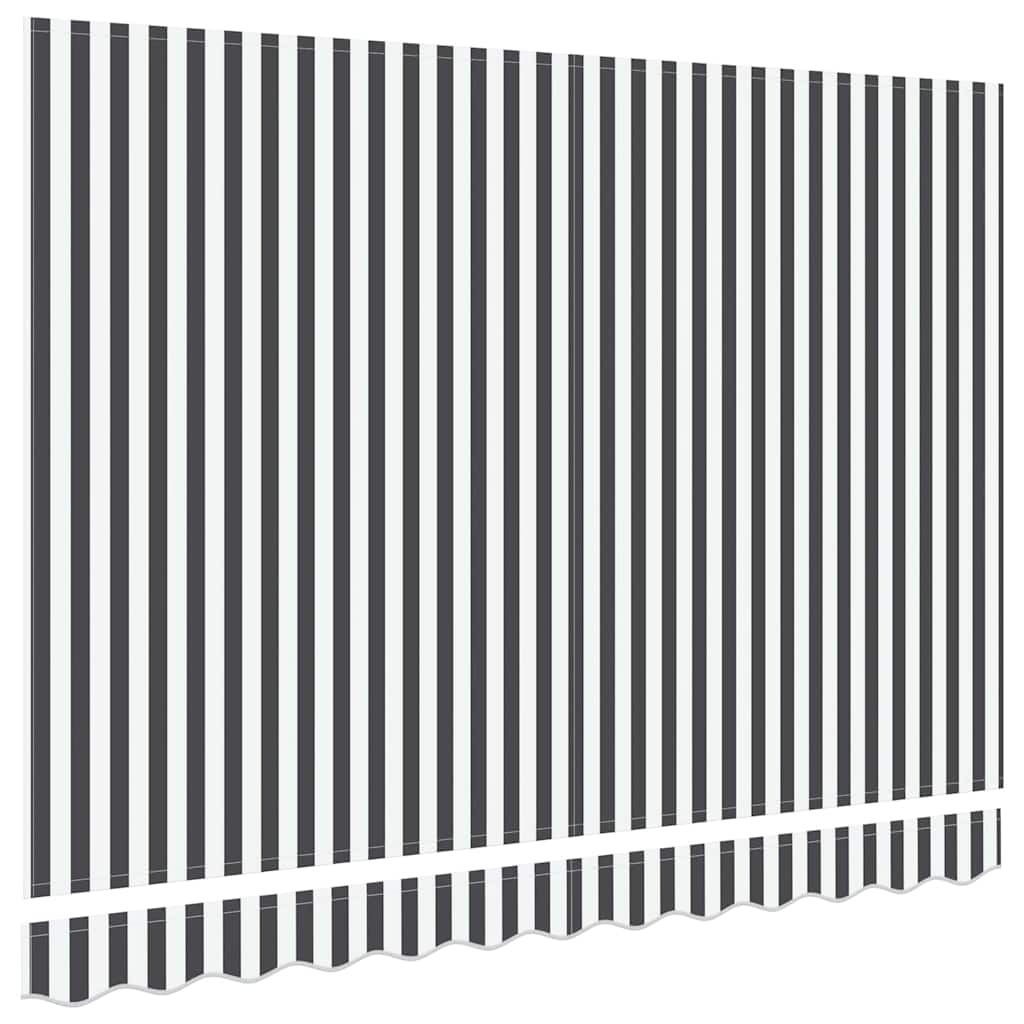 Awning Replacement Fabric Anthracite and White 2.5 x 2 m