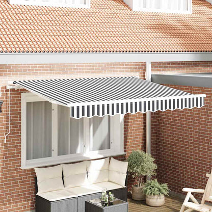 Awning Replacement Fabric Anthracite and White 3.5 x 2 m
