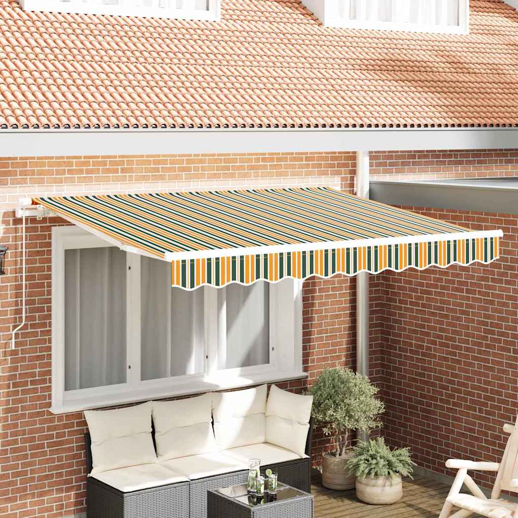 Awning Replacement Fabric Green and yellow 3 x 2.5 m Polyester