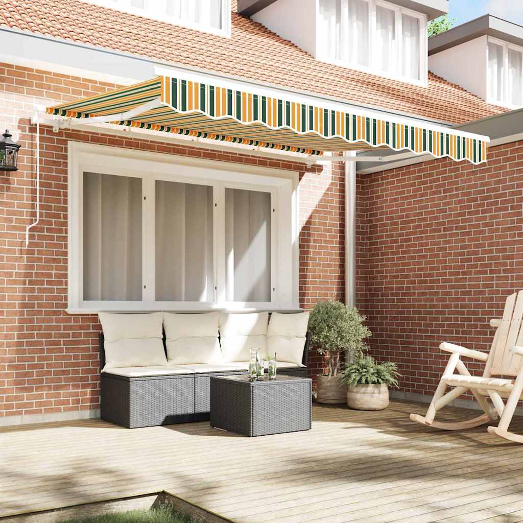 Awning Replacement Fabric Green and yellow 3 x 2.5 m Polyester