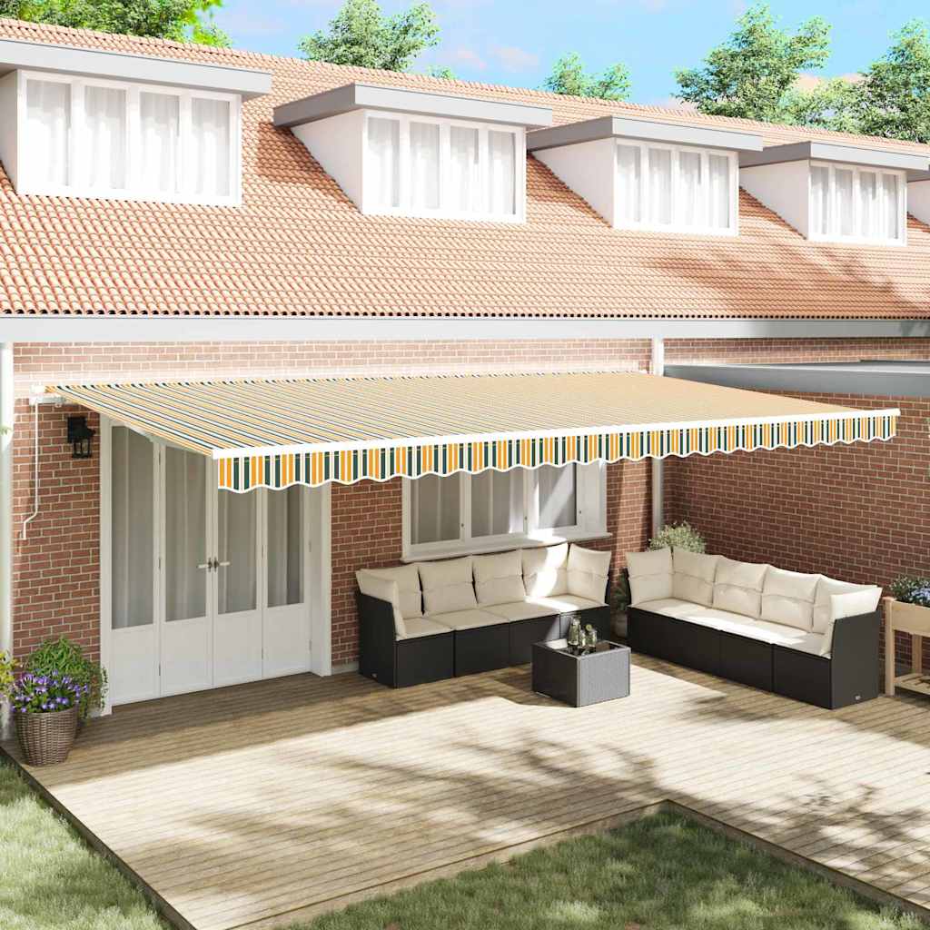 Awning Canopy Replacement for 6x3.5 m Green & Yellow Stripe