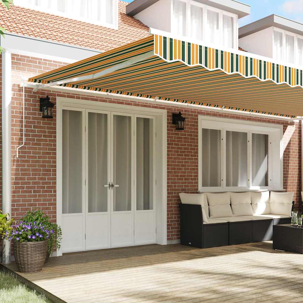 Awning Canopy Replacement for 6x3.5 m Green & Yellow Stripe