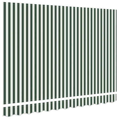 Awning Replacement Fabric Green and White 3.5 x 2 m Polyester