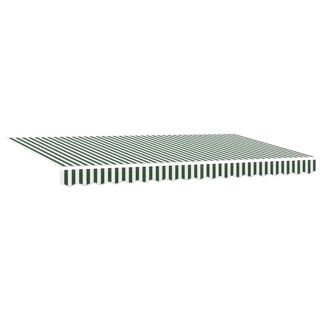 Awning Replacement Fabric Green and White 4 x 2 m Polyester