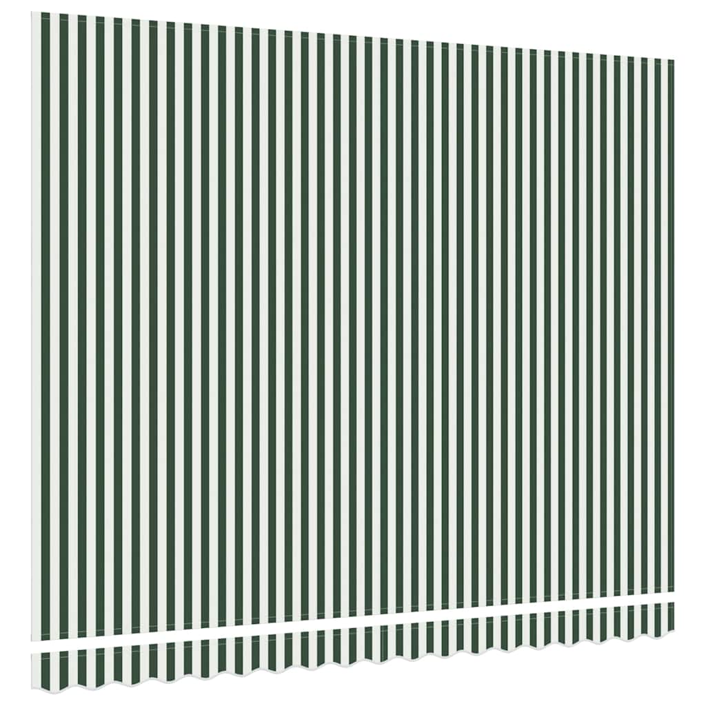 Awning Replacement Fabric Green and White 4 x 3 m Polyester