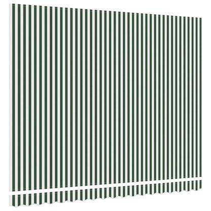 Awning Replacement Fabric Green and White 4 x 3 m Polyester