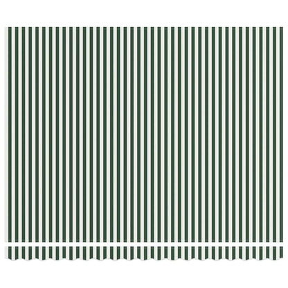Awning Replacement Fabric Green and White 4 x 3.5 m Polyester