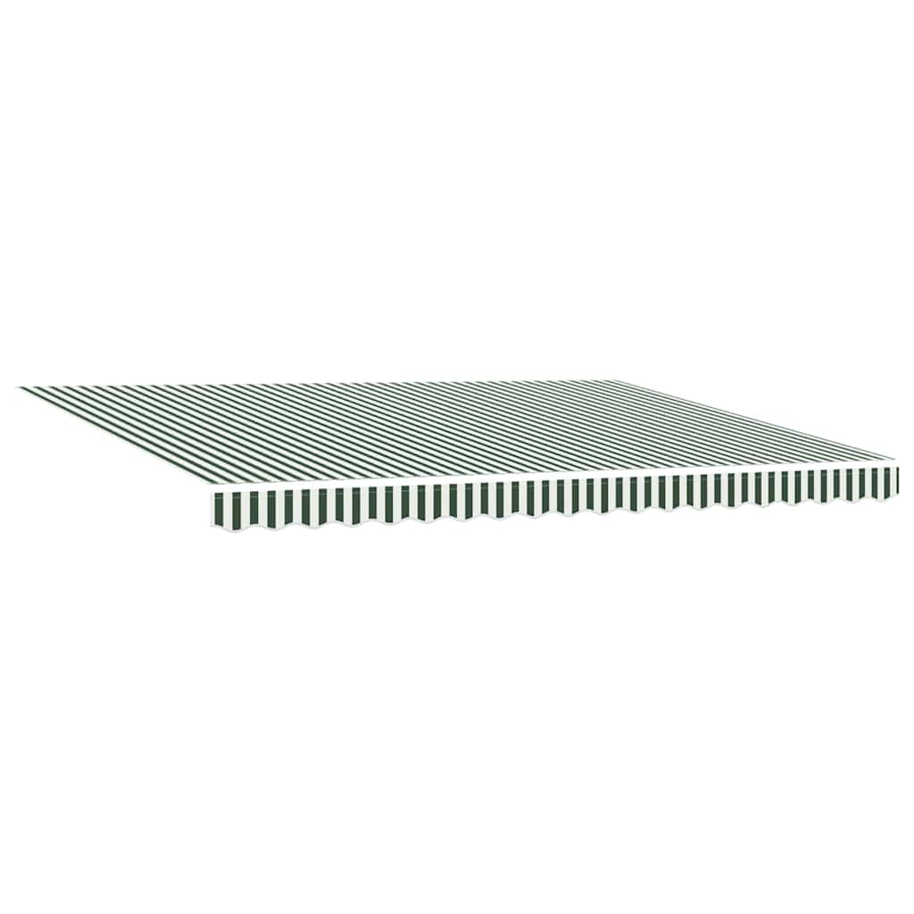 Awning Replacement Fabric Green and White 4.5 x 3 m Polyester