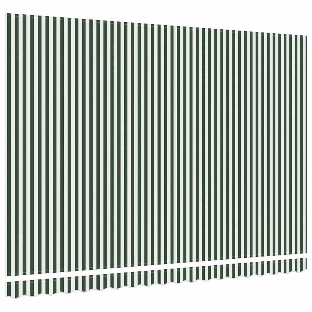 Awning Replacement Fabric Green and White 4.5 x 3 m Polyester