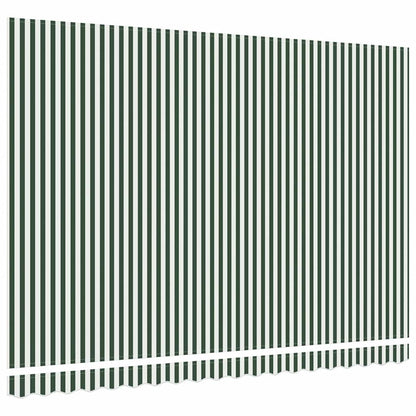 Awning Replacement Fabric Green and White 4.5 x 3 m Polyester