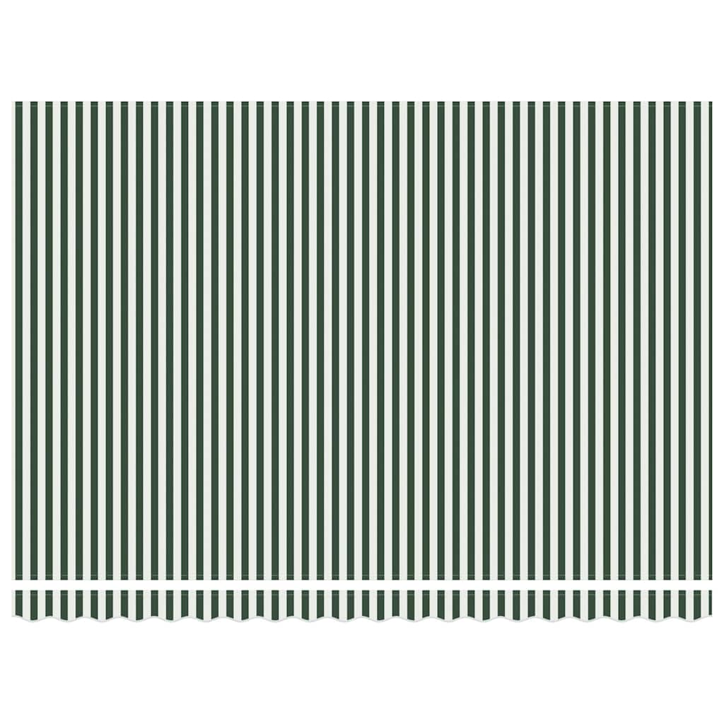 Awning Replacement Fabric Green and White 4.5 x 3 m Polyester