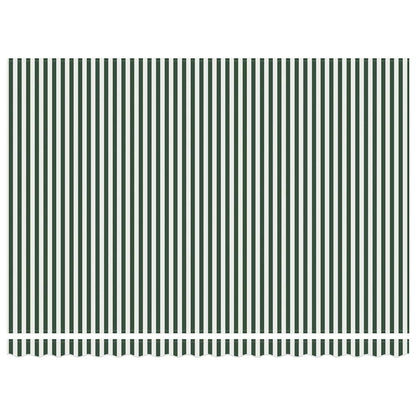 Awning Replacement Fabric Green and White 4.5 x 3 m Polyester