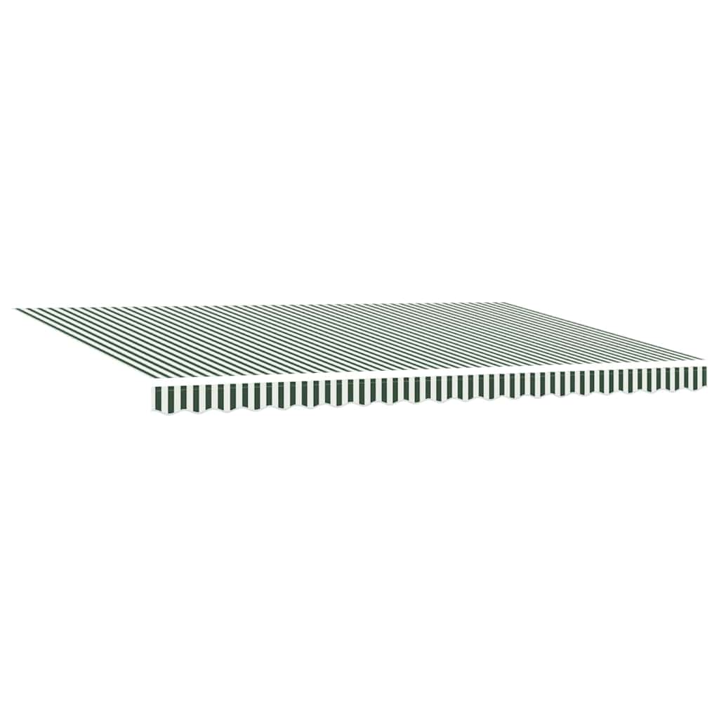 Awning Replacement Fabric Green and White 5 x 3.5 m Polyester