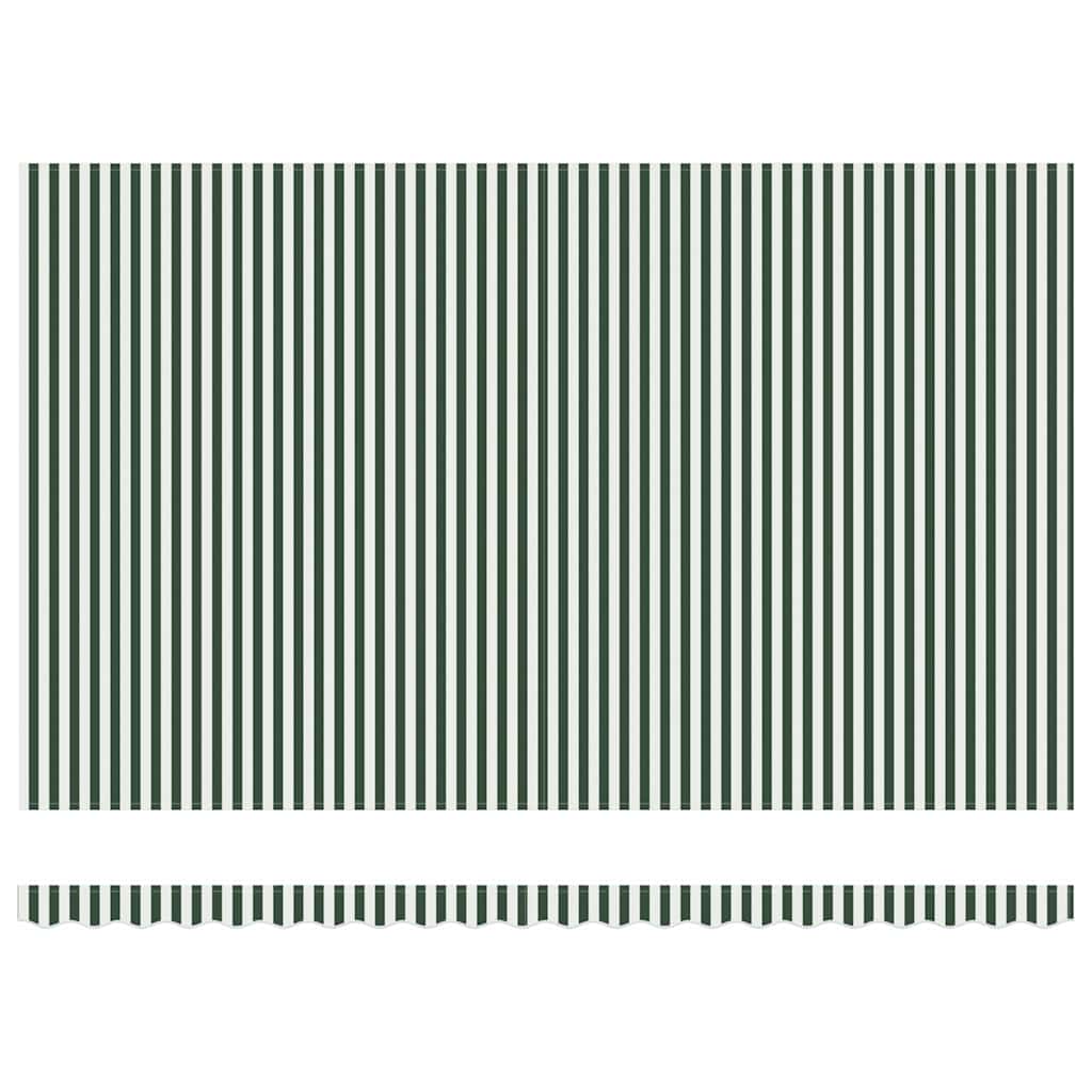 Awning Replacement Fabric Green and White 5 x 3.5 m Polyester