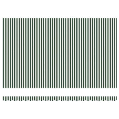 Awning Replacement Fabric Green and White 5 x 3.5 m Polyester