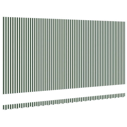 Awning Replacement Fabric Green and White 6 x 3.5 m Polyester