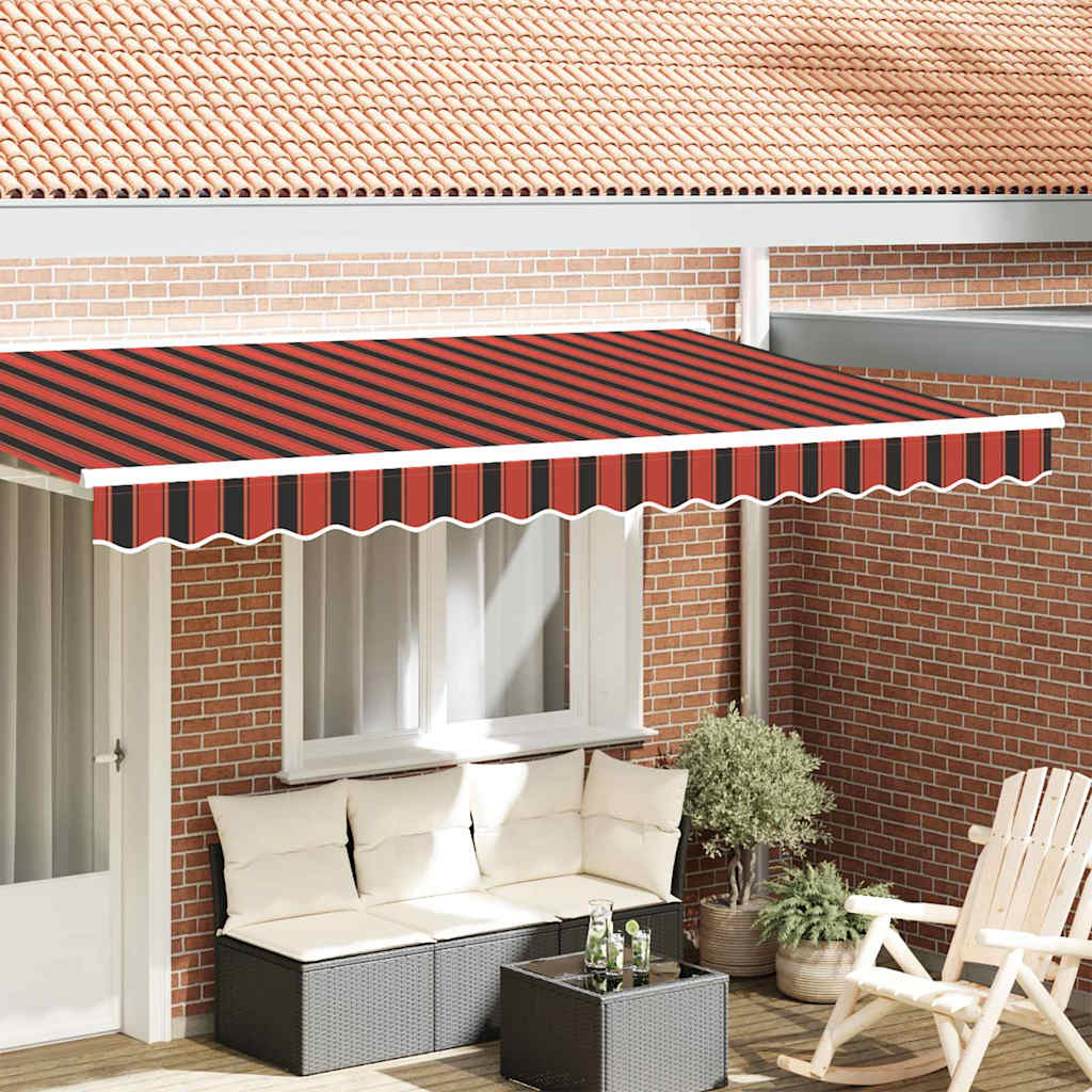 Awning Valance Replacement for 4 m Orange Red & Brown Stripe