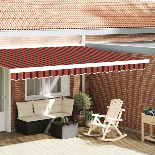 Awning Valance Replacement for 4.5 m Orange Red & Brown Stripe