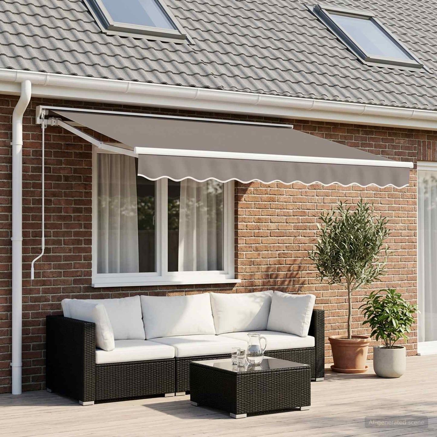 Awning Valance Replacement for 3 m Light Grey Polyester