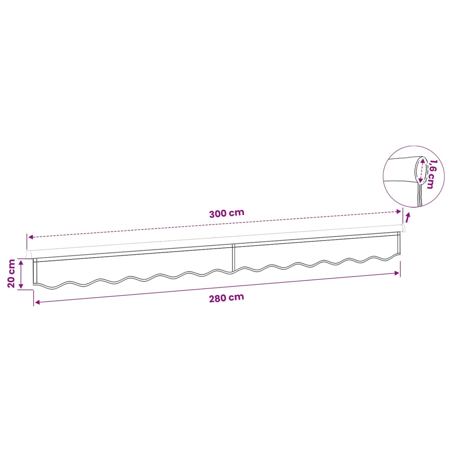 Awning Valance Replacement for 3 m Light Grey Polyester