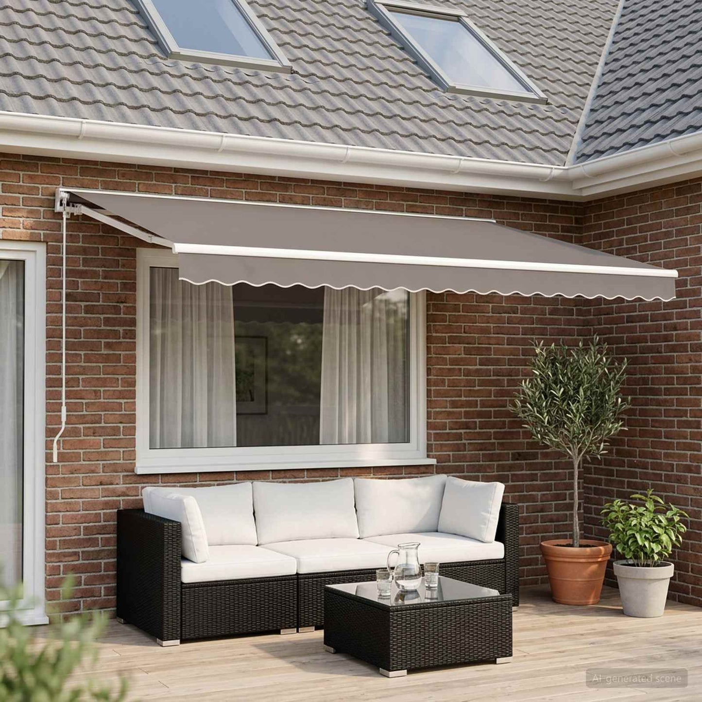Awning Valance Replacement for 6 m Light Grey Polyester