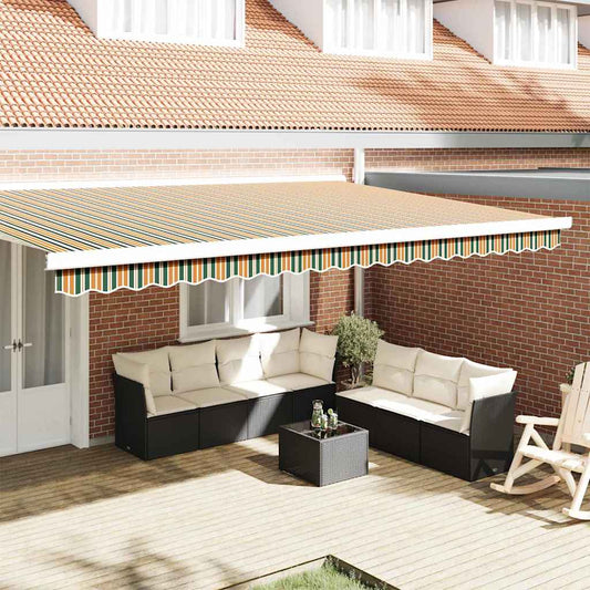 Awning Valance Replacement for 5 m Green & Yellow Stripe