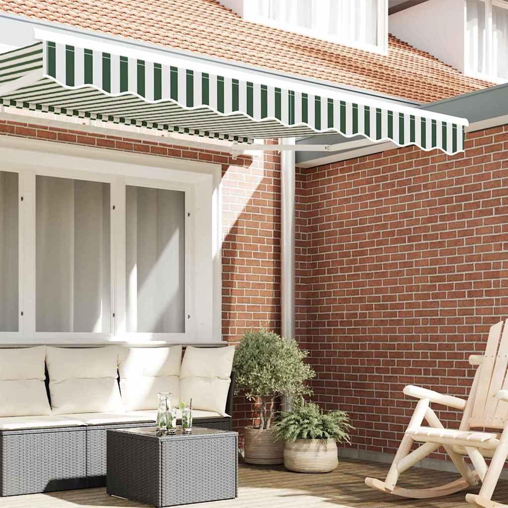 Awning Valance Replacement Green and White 2.5 m Polyester