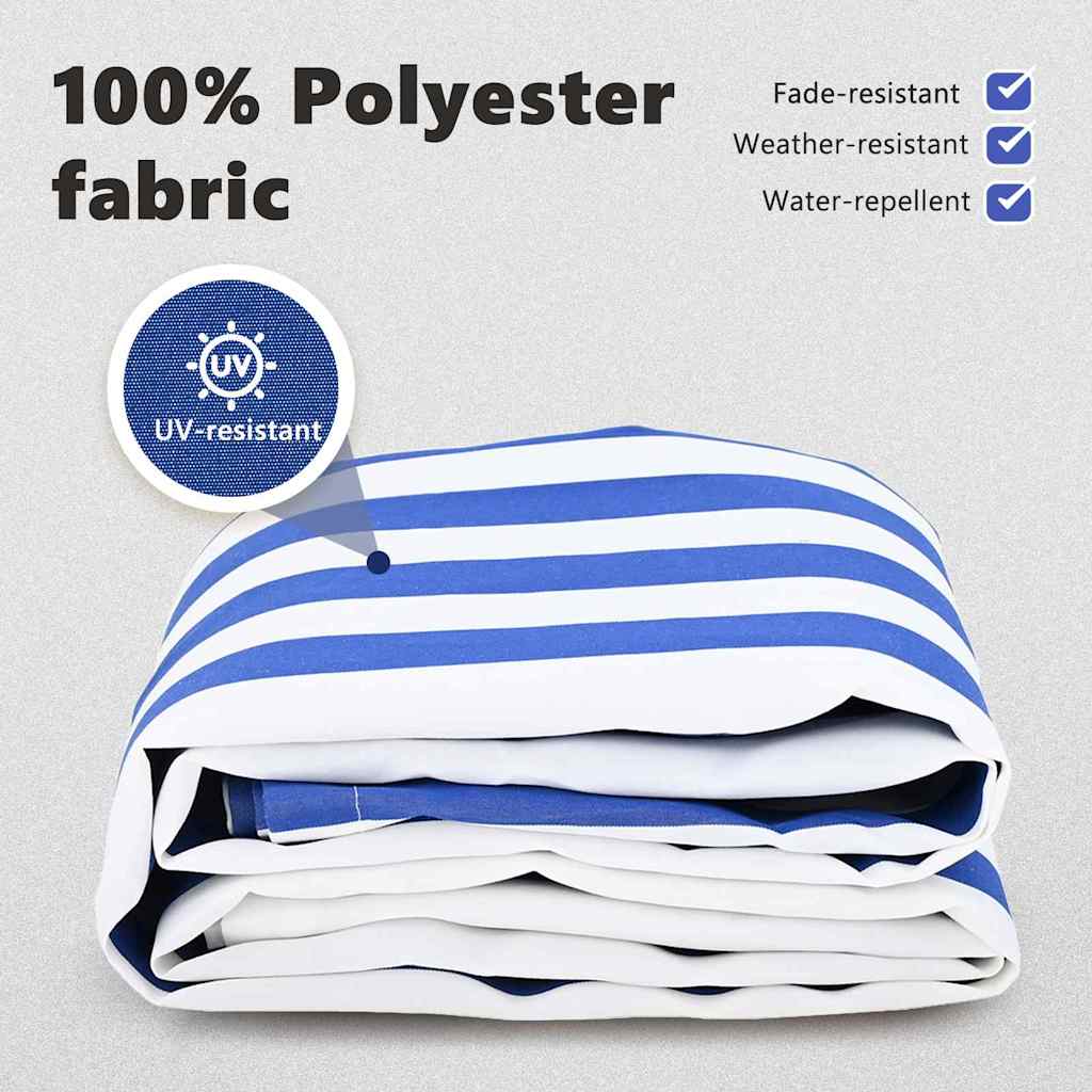 Awning Replacement Fabric Blue and White 1000 x 160 cm