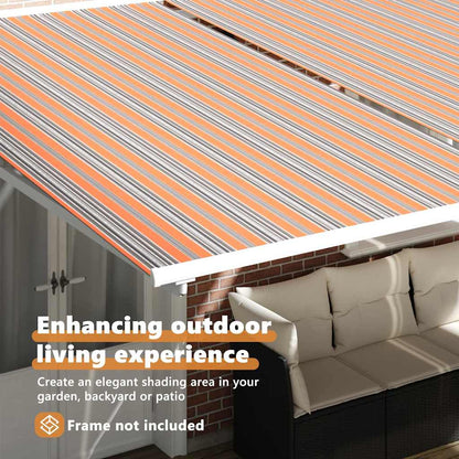 Awning Replacement Fabric Blue and Orange 1000 x 160 cm