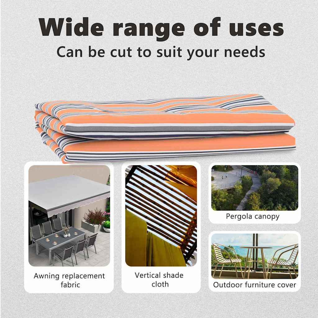 Awning Replacement Fabric Blue and Orange 1000 x 160 cm