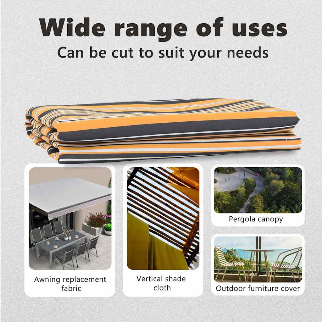 Awning Replacement Fabric Yellow and Grey 1000 x 160 cm