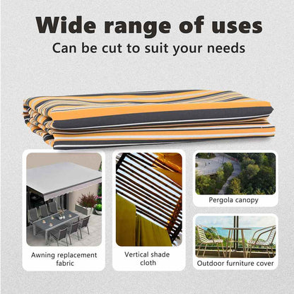 Awning Replacement Fabric Yellow and Grey 1000 x 160 cm
