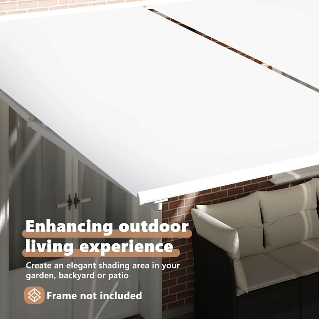 Awning Replacement Fabric White 1000 x 160 cm Polyester