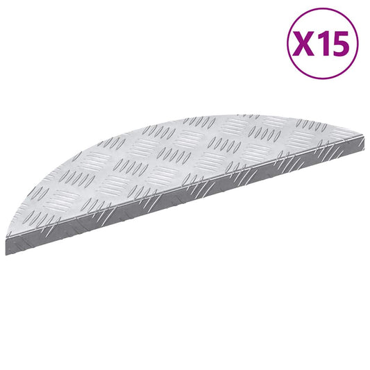 Stair Tread 15 pcs 60 x 18 x 2.5 cm Silver Aluminium Crescent