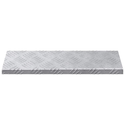 Stair Tread Rectangular 5 pcs Silver 60 x 18 x 2.5 cm Aluminium