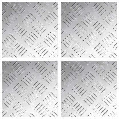 Stair Tread Square 4 pcs Silver 20 x 20 cm Aluminium