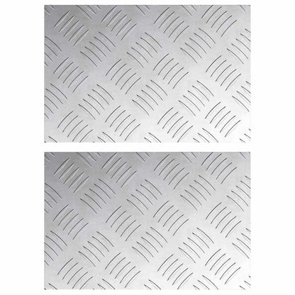 Stair Tread Rectangular 2 pcs Silver 30 x 20 cm Aluminium