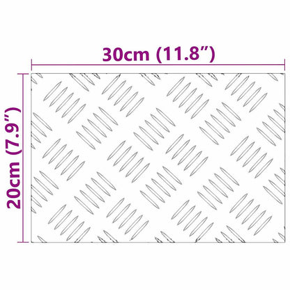 Stair Tread Rectangular 2 pcs Silver 30 x 20 cm Aluminium