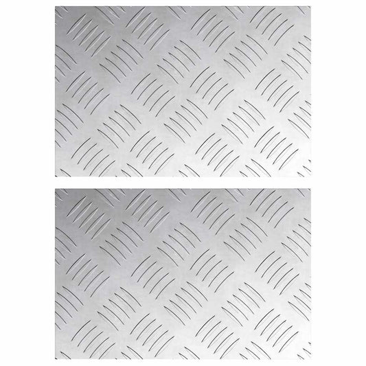 Stair Tread 2 pcs 30 x 20 cm Silver Aluminium Rectangular