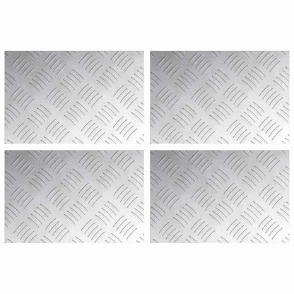 Stair Tread Rectangular 4 pcs Silver 30 x 20 cm Aluminium